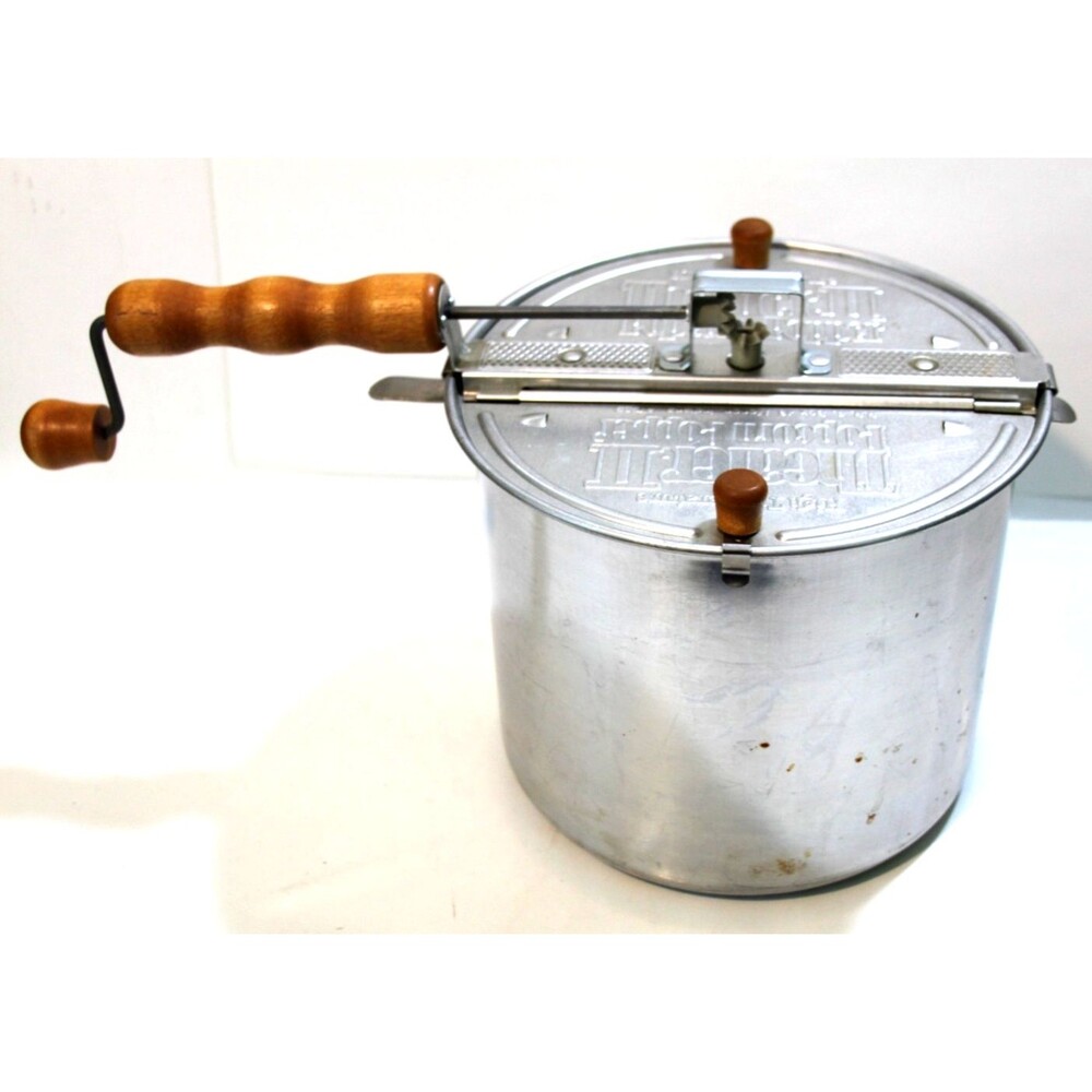 Theater II High Temperature Aluminum Popcorn Popper Stovetop Pot Hand Crank 8"